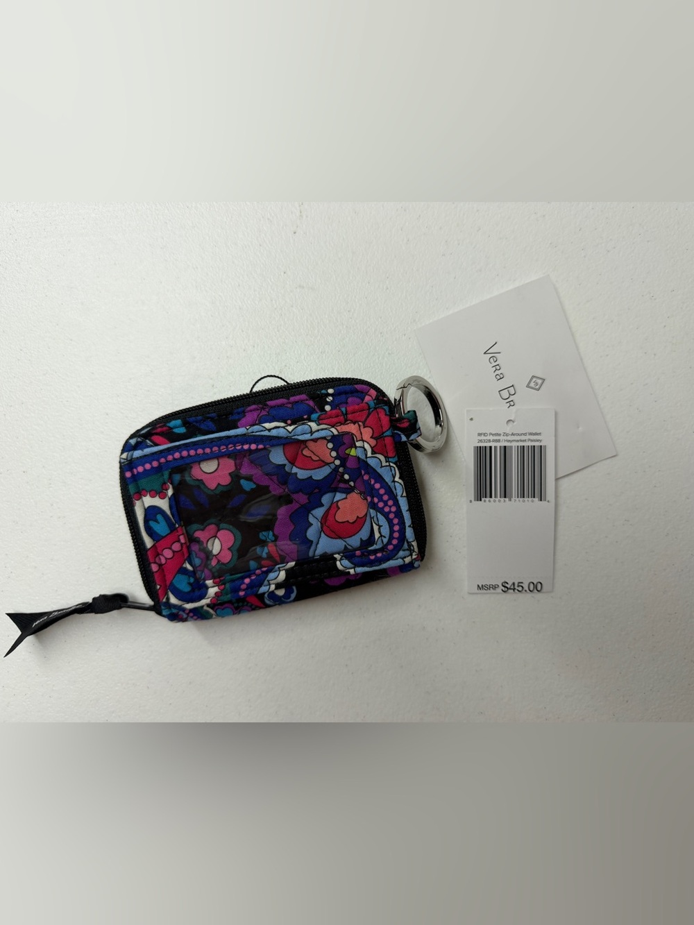 Vera Bradley Haymarket Paisley RFID Petite Zip Around Wallet NWT